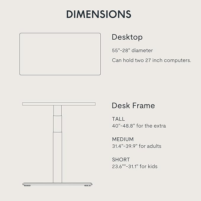 FLEXISPOT E6 Pro Oval Leg Dual Motor 3 Stages Standing Desk 55x28 Inch Whole-Piece Board Electric Height Adjustable Electric Sit Stand Up Desk 150KG Load Capacity (Black Frame + Black Desktop)