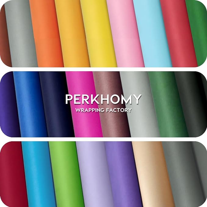 PerkHomy Light Purple Kraft Paper Roll 17.5" x 960" (80') for Gift Wrapping Bouquet Flower Art Painting Craft Writing Packaging Shipping 80GSM 55LB (Light Purple, 17.5" x 80')