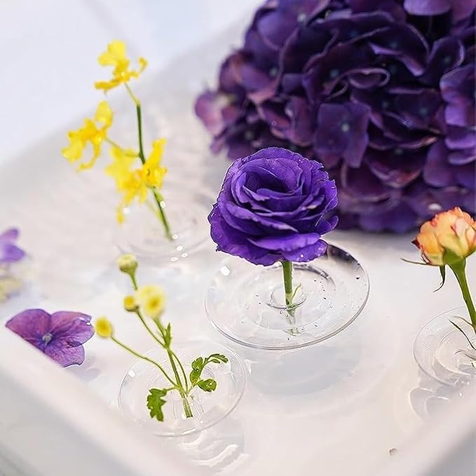 2025 Creative Floating Flower Arrangement Holder, Clear Acrylic Floral Bowl Stem Holder, DIY Floating Centerpiece Bouquet Holders, PVC Flower Float for Weddings, Parties & Fish Tanks (20, S)