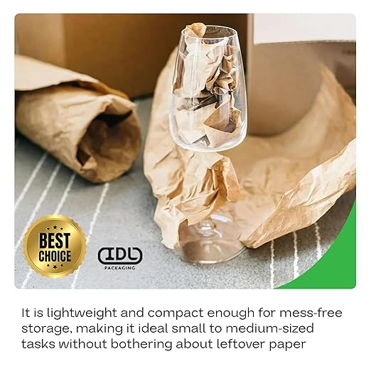 IDL Packaging 24" x 14400" (1200 feet) - USA-Made Large Brown Kraft Paper Roll - 30lb Thickness - Natural Kraft Wrapping Paper for Packing, Void Filling - Craft Material for Kids Art Projects