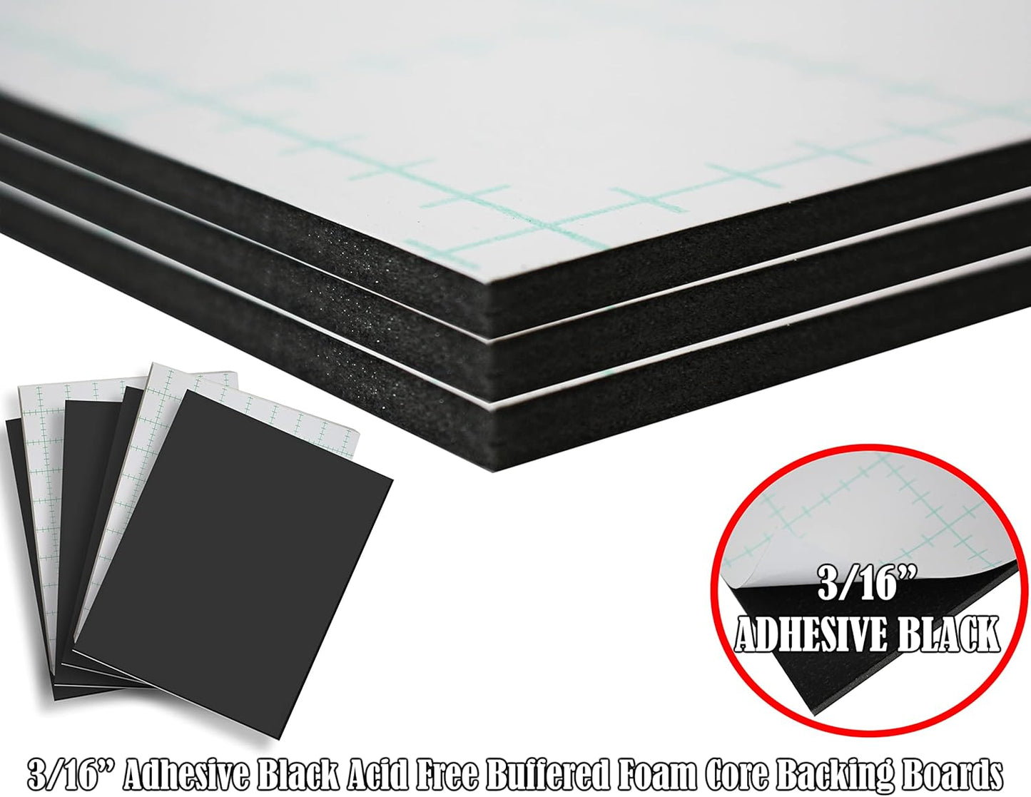 Skiennix Self-Adhesive Foam Board - 11x17 Black Mounting Board, Acid-Free, 3/16" Thick | 100 Pack