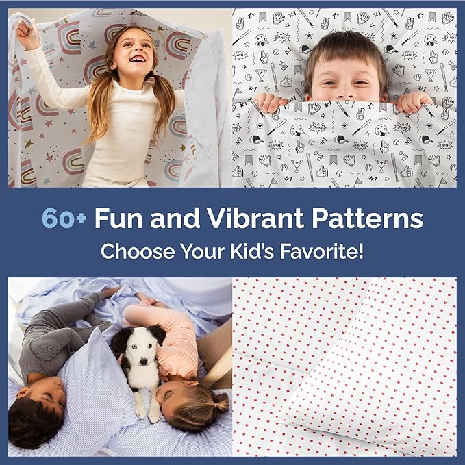Kids Owls Queen 4 Piece Sheet Set - Boys, Girls, Teens, Toddler - Easy Fit, Deep Pockets - Breathable, Hotel Quality Bedding Sheets - Machine Washable - Wrinkle Free - Cute, Cozy & Soft - CGK Linens