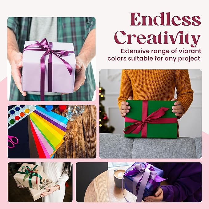 Gift Tissue Paper for Gift Bags - Tissue Paper Bulk | 25 Assorted Colors 200 Sheets 20x26 Inch | Premium Quality Bold Colored for Crafts, Wrapping, Packaging, Birthday, Holiday, Christmas