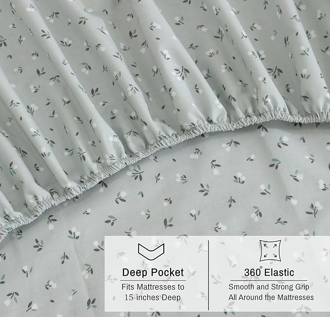 RUVANTI 100% Organic Cotton Sheets Queen Size, Percale Weave, GOTS Certified, 4-Piece Set, Deep Pocket 15", Crisp & Breathable, Soft Durable Bedding, Sábanas Algodón Orgánico – Bud Club