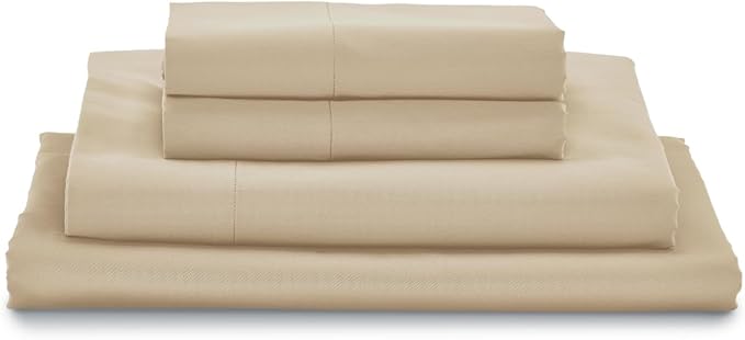 MyPillow Giza Dreams Bed Sheets, 100% Certified Giza Egyptian Cotton, Deep Pocket, Sateen Weave [Full, Tan]