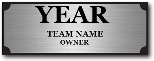 TrophySmack Winner Plate - Customizable Engraved Name Plate for Fantasy Football Champions | Silver or Black