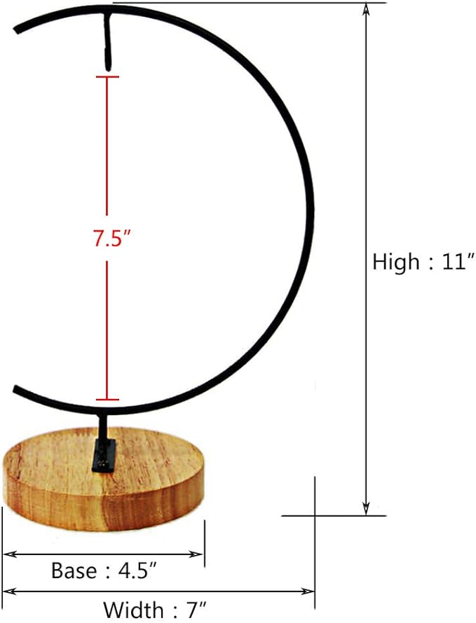 YY YEARCHY Awesomes Terrarium Ornament Display Stand Metal Stand Air Plant Stand Flower Pot Stand Holder Iron Pothook Stand for Hanging Glass Terrarium Globe Ball (1, Black)