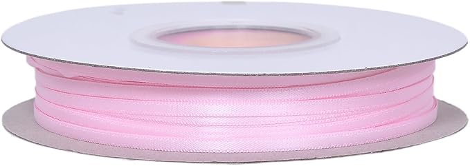 YAMA Light Pink Double Faced Satin Ribbo 1/8 Inch 100 Yards Baby Pink Thin Ribbon for Gift Wrapping Crafts Bows Wedding Party Decoration