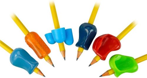 Pencil Grip Premium Pencil Grips - Universal Ergonomic Writing Aids for Righties & Lefties | 6 Assorted Colors