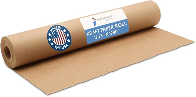 Craft Paper Roll, Bulletin Board Paper, 17.75 Inches x 1200 Inches Brown Paper Roll, Jumbo Butcher Paper Roll, Eco Friendly Kraft Paper Roll, Brown Wrapping Paper for Christmas Gifts, Shipping Paper