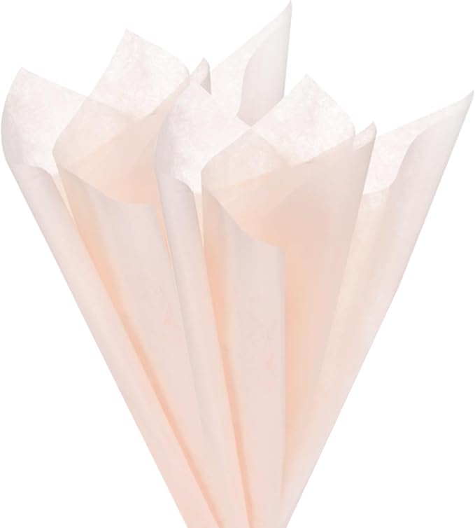 M METERXITY 152-Sheet Korean Cotton Wrapping Flower Paper, 11.8 Inch/ 30cm Waterproof Floral Wrapping Cotton Paper for Bouquets/Gift Packaging [Nude Pink]