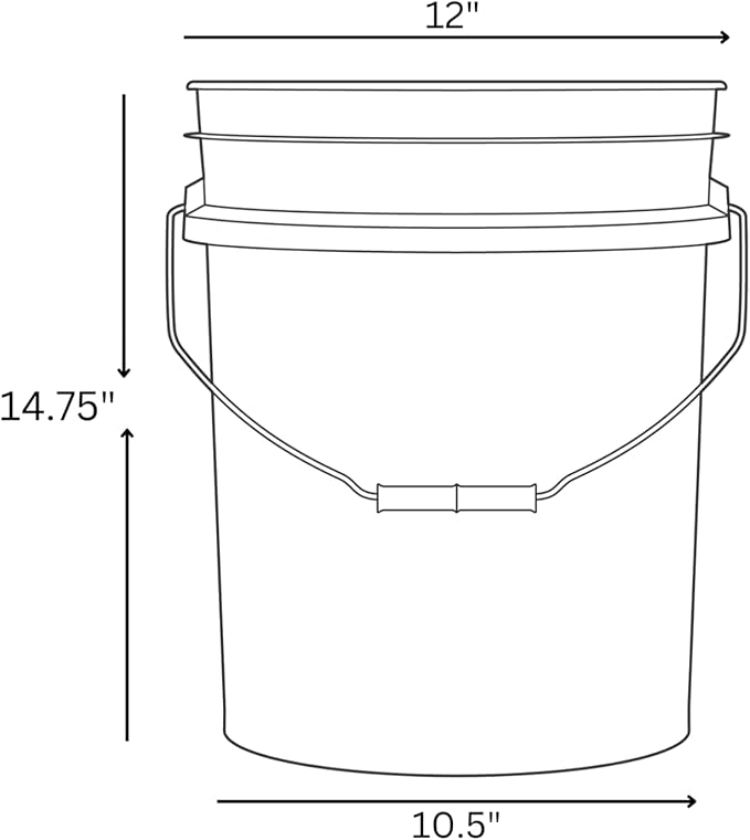 House Naturals 5 Gallon Pink Food Grade Plastic Storage Bucket with Lid Cover (Pack of 3) Made in USA (with White Easy Open Close Lids)