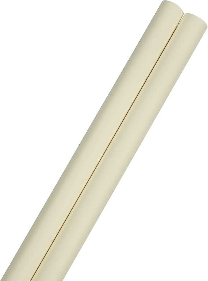 JAM Paper Gift Wrap - Matte Wrapping Paper - 50 Sq Ft Total (30 in x 10 Ft Each) - Matte Ivory - 2 Rolls/Pack