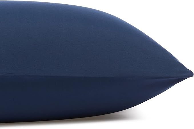 Amazon Basics Lightweight Super Soft Luxury Wrinkle Free Breathable Microfiber 3 Piece Fitted Sheet Set with 14-Inch Deep Pockets, Twin XL, Navy Blue, Solid