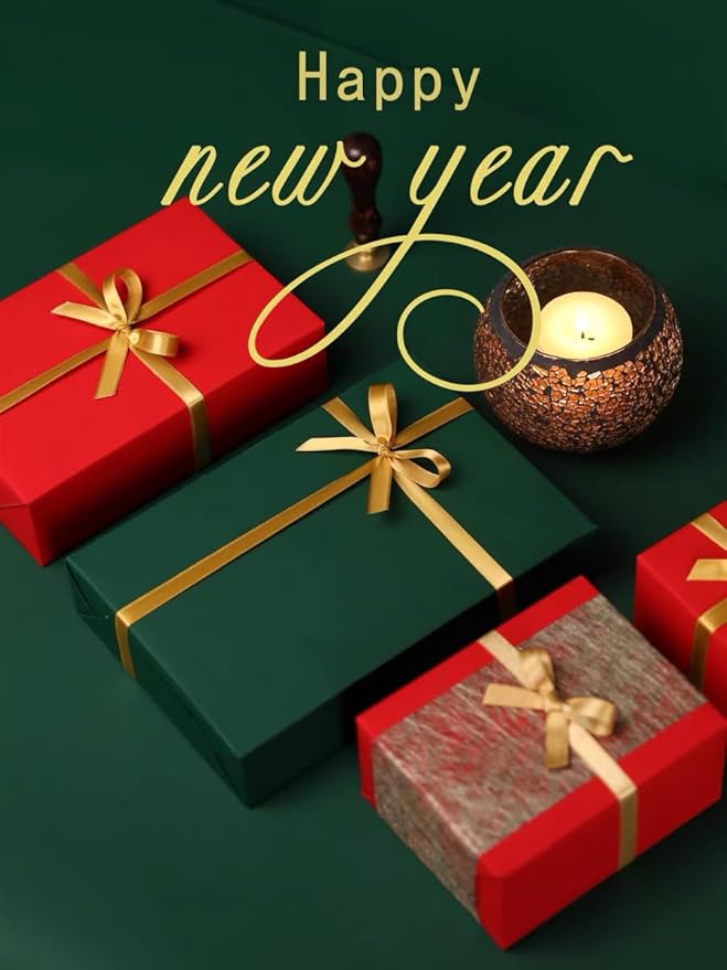 Vanhench 17.8"x1500" (125') Red Wrapping Paper, Wrapping Kraft Paper for Christmas/Mothers Day/Floral Bouquet/Gifts Wrapping/Poster/Bulletin Board/Construction