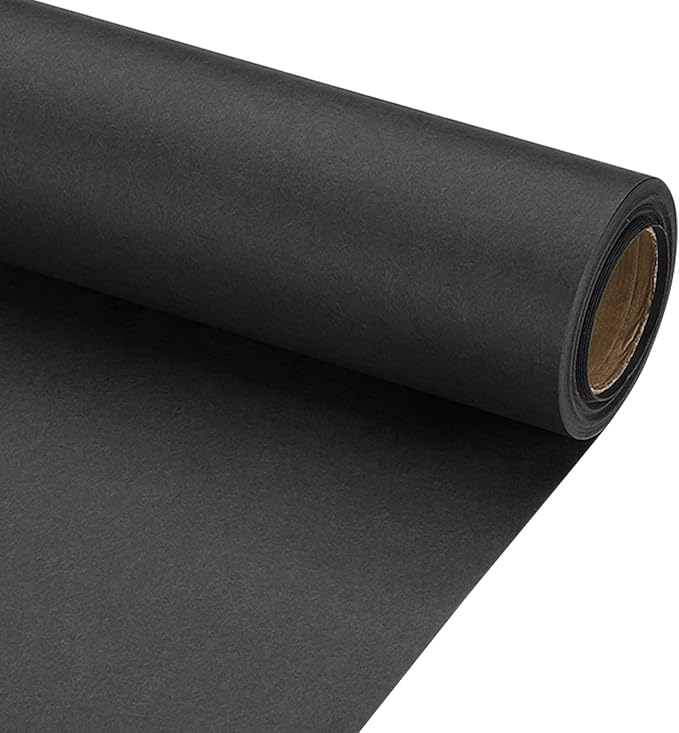 PATIKIL Wrapping Paper, 12" x 300"(25') 70 GSM Craft Paper Roll Kraft Packing Paper for Poster Bulletin Board, Gift Wrapping, Black