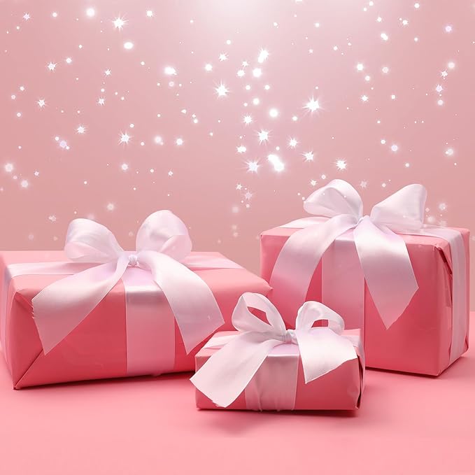 Vanhench 24"x1500"(125') Pink Wrapping Paper for Valentines Day Birthday Mother's Day Gifts, Solid Color Kraft Paper for Art Crafts/Gifts Wrapping/Floral Bouquet Flower Wrap/Poster/Bulletin Board
