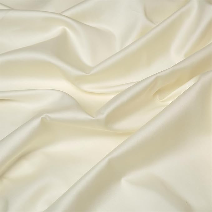 mixinni Luxury Satin Duvet Cover Set with Embroidery Lace, Silky Soft Bedding Set (1 Duvet Cover + 2 Pillowcases), Cream White - Elegant Bedroom Comforter Cover, Vintage Royal Style-King Size