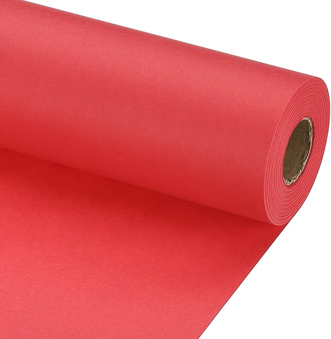PATIKIL Wrapping Paper, 20" x 700"(59') 70 GSM Craft Paper Roll Kraft Packing Paper for Poster Bulletin Board, Gift Wrapping, Bright Red