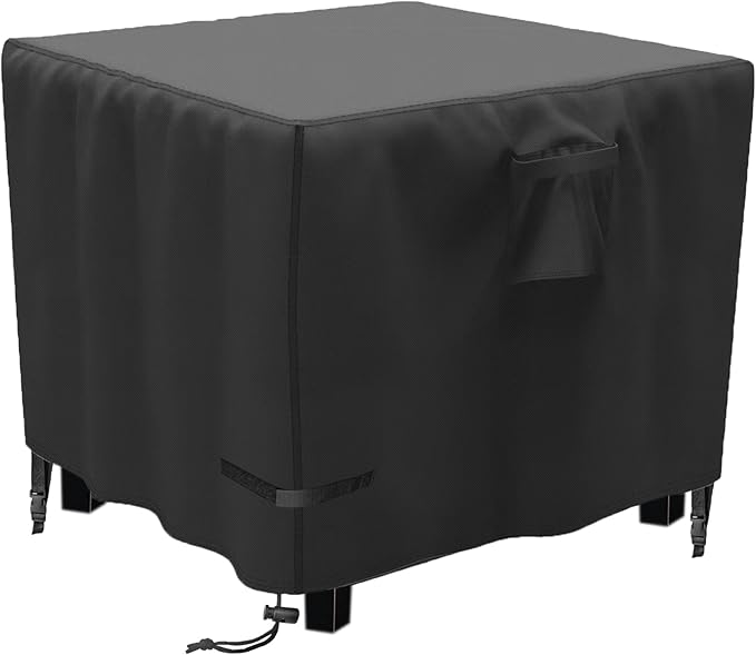YOWDUTY Propane Fire Pit Cover Square 36x36x25 Inch, Waterproof Heavy Duty 600D Patio Gas Fire Table Cover 36 Inch, Fit 34/35/36 Inch Firepit Table, All-weather Protection For Outdoor Fireplace