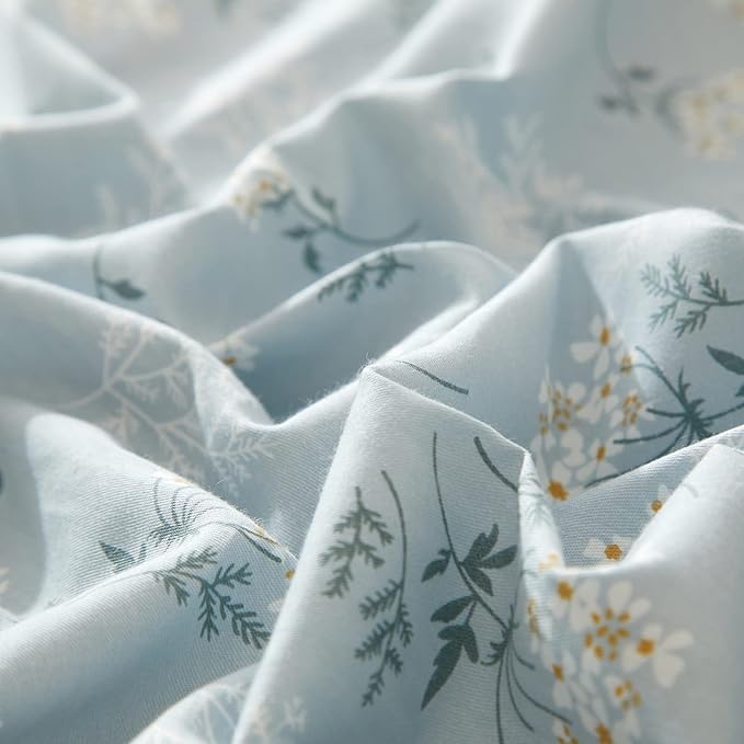 HighBuy Farmhouse Floral Comforter Sets Full Blue Floral Bedding Comforters for Full Size Bed,Comfy Soft Cute Flower Full Comforter Set for Women Girls Botanical Flowers Bedroom Collection, HBCOM49-F