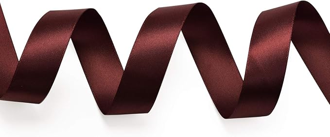 YAMA Double Face Satin Ribbon - 7/8" 25 Yards for Gift Wrapping Ribbons Roll, Burgundy
