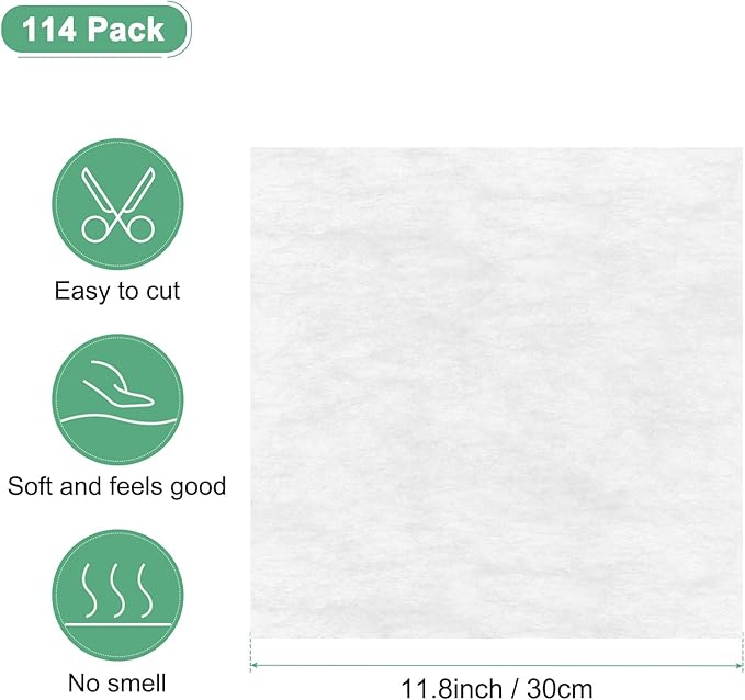 M METERXITY 114-Sheet Korean Cotton Wrapping Flower Paper, 11.8 Inch/ 30cm Waterproof Floral Wrapping Cotton Paper for Bouquets/Gift Packaging [White]