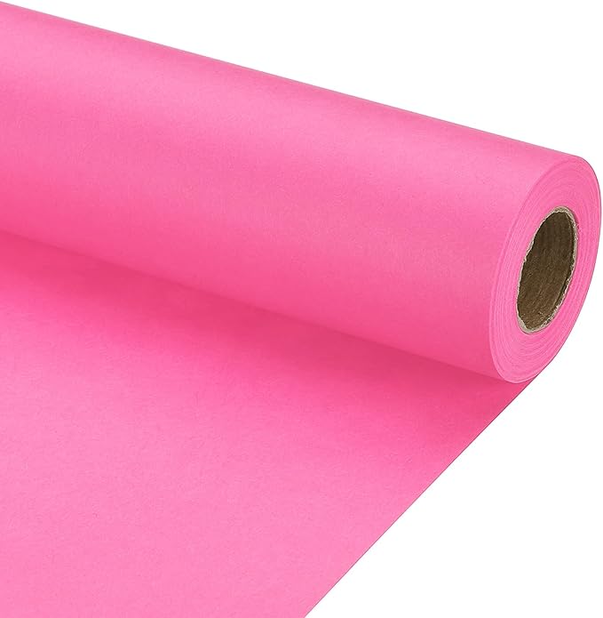 PATIKIL Wrapping Paper, 17" x 450"(37') 70 GSM Craft Paper Roll Kraft Packing Paper for Poster Bulletin Board, Gift Wrapping, Pink