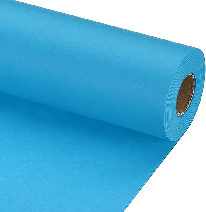 PATIKIL Wrapping Paper, 15" x 800"(66') 70 GSM Craft Paper Roll Kraft Packing Paper for Poster Bulletin Board, Gift Wrapping, Light Blue