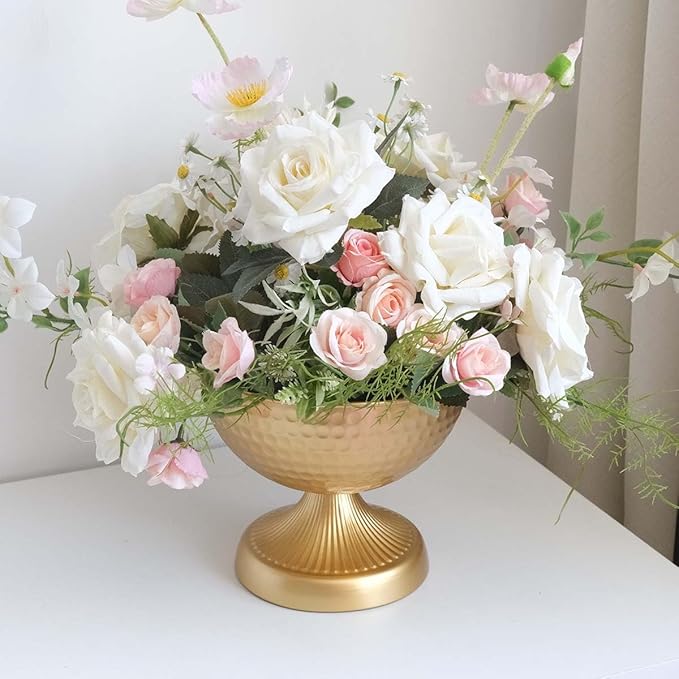 6.5 inch 6 pcs Brass Vase Bowl Gold Centerpieces for Tables Wedding Party Event Gold Accent Decorative Bowl Vintage Style