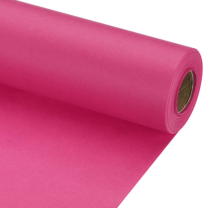PATIKIL Wrapping Paper, 15" x 600"(49') 70 GSM Craft Paper Roll Kraft Packing Paper for Poster Bulletin Board, Gift Wrapping, Dark Pink