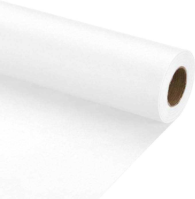 PATIKIL Wrapping Paper, 17" x 450"(37') 70 GSM Craft Paper Roll Kraft Packing Paper for Poster Bulletin Board, Gift Wrapping, White