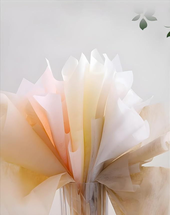 96 Sheets Tissue Flower Wrapping Paper Cotton Wrapping Flower Paper Withdrawable Lining Paper Non-woven Waterproof Floral Bouquet Wraps For Florist Packaging Arrangement (Cream White)