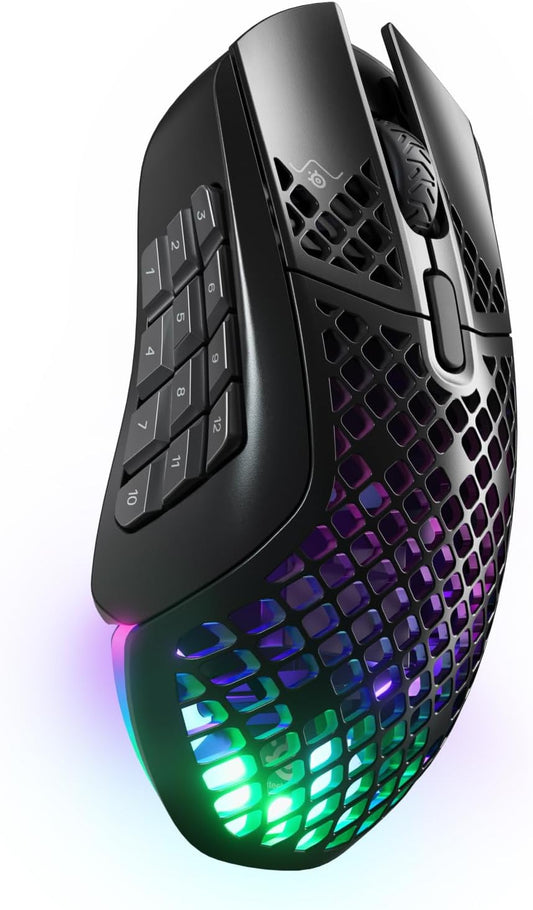 SteelSeries Aerox 9 Wireless Gaming Mouse - Ultra-Lightweight RGB Design - 18 Buttons, 18K DPI Sensor