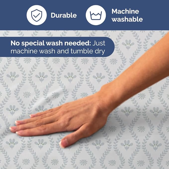 Floral Sheets - Damask Floral Bed Sheet Set - 1 Flat & 1 Fitted & 2 Pillowcases w/ Deep Pockets - Comfy, Wrinkle & Fade Free Boho Botanical Bedding - Ultra-Soft, Breathable and Cooling - Full Size
