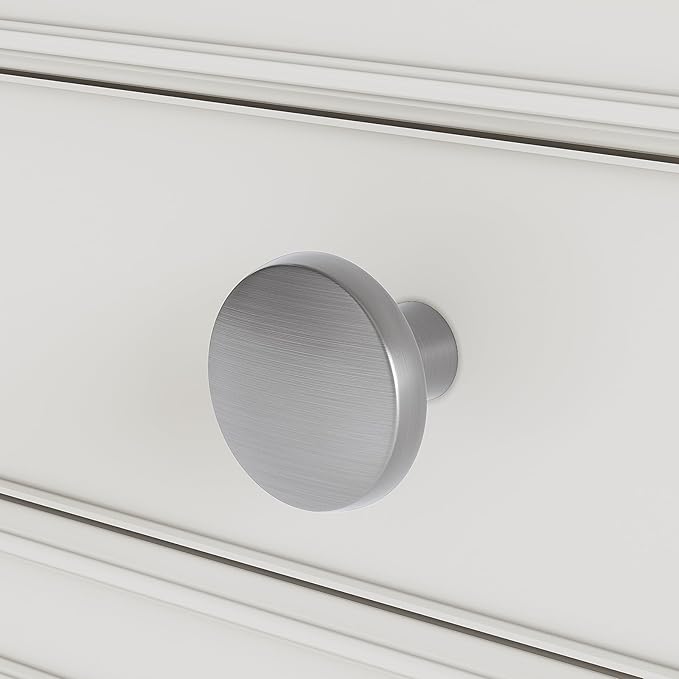 homdiy 40 Pack Brushed Nickel Cabinet Knobs Round Kitchen Handles Zinc Alloy Metal Hardware for Dresser Drawer Desk Cupboard