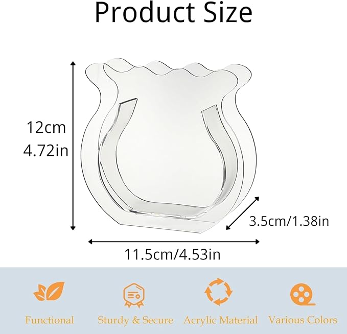 Mini Acrylic Fish Bowl Flower Vase for Small Fish or Plant, Frosted Pink Dual-Use Acrylic Decorative Vase for Desk or Bedroom, Modern Bud Design Compact Décor (Frosted Pink, Mini)