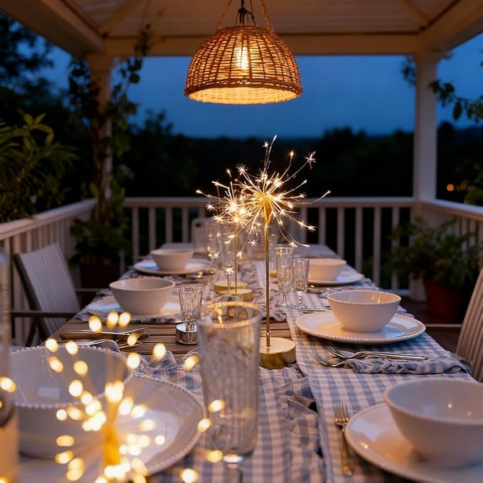 Nest and Flowers Table Lights, Firework LED Decorative Lamp, Christmas Decoration for Party, Romantic Ambient Lighting for Bedroom Living Room, Indoor Decor Gift for Family & Friends(5PCS,White light)