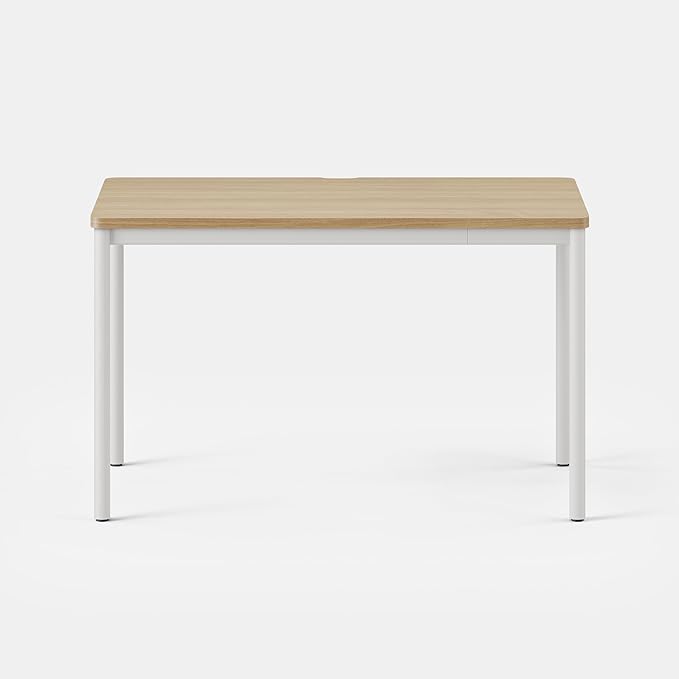 Branch Daily Desk - Functional at Home Office Desk with Effortless Assembly, Timeless Design, Rounded Corners, and Built-in Cable Notch - 36” W x 28.5” H x 24” D - Woodgrain Work Table