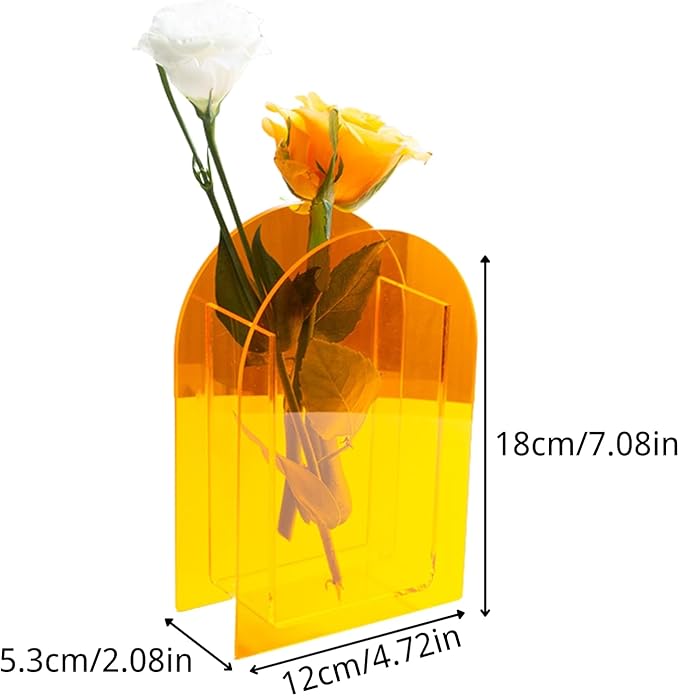 Acrylic Arch-Shaped Vase in Sky Blue, Modern Minimalist Centerpiece for Home Decor or Wedding Display (Arch Style)