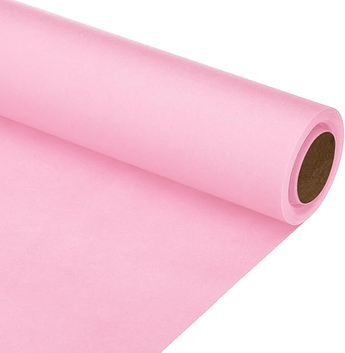 PATIKIL Wrapping Paper, 15"x400"(33') Bulletin Board Paper Roll Kraft Paper Roll Construction 80GSM for Shipping Packing Gift Wrapping Craft Flower Bouquet Christmas, Pink