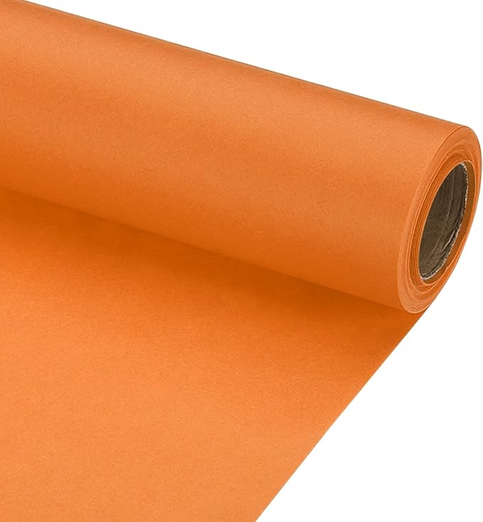 PATIKIL Wrapping Paper, 12" x 300"(25') 70 GSM Craft Paper Roll Kraft Packing Paper for Poster Bulletin Board, Gift Wrapping, Orange