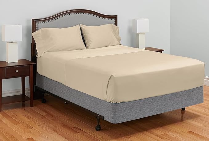 MyPillow Giza Dreams Bed Sheets, 100% Certified Giza Egyptian Cotton, Deep Pocket, Sateen Weave [Full, Tan]