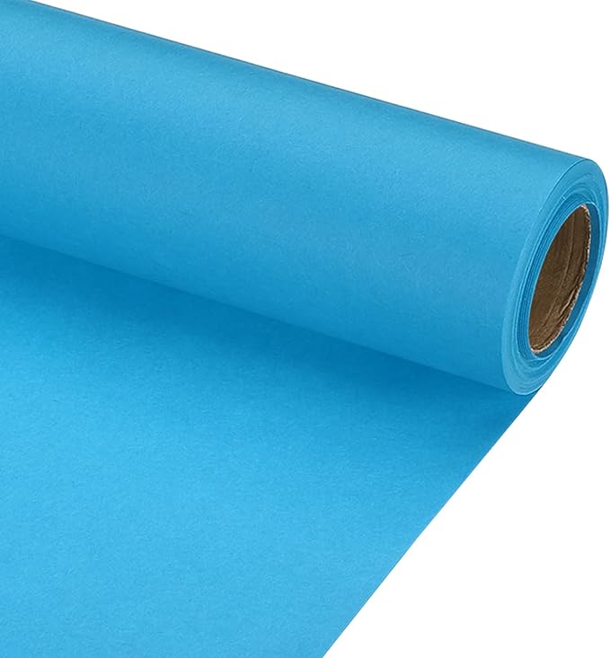 PATIKIL Wrapping Paper, 12" x 300"(25') 70 GSM Craft Paper Roll Kraft Packing Paper for Poster Bulletin Board, Gift Wrapping, Light Blue