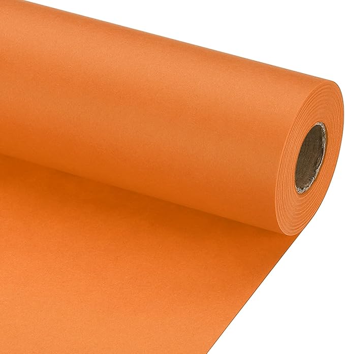 PATIKIL Wrapping Paper, 20" x 700"(59') 70 GSM Craft Paper Roll Kraft Packing Paper for Poster Bulletin Board, Gift Wrapping, Orange