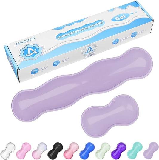 Gel Wrist Rest for Keyboard and Mouse, Wrist Rest for Keyboard, Mouse Wrist Support, Pain Relief, Cool Touch, Non-Skid, Keyboard and Mouse Wrist pad Set