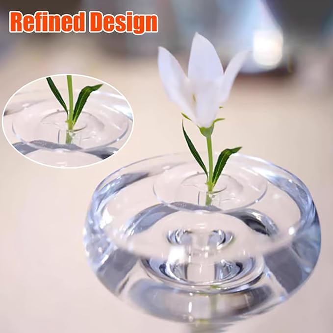 2025 Creative Floating Flower Arrangement Holder, Clear Acrylic Floral Bowl Stem Holder, DIY Floating Centerpiece Bouquet Holders, PVC Flower Float for Weddings, Parties & Fish Tanks (20, S)