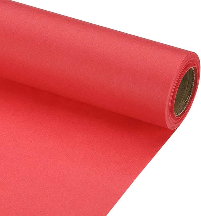 PATIKIL Wrapping Paper, 17" x 300"(25') 70 GSM Craft Paper Roll Kraft Packing Paper for Poster Bulletin Board, Gift Wrapping, Bright Red
