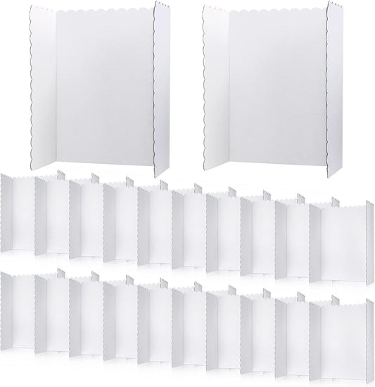 Trifold Poster Display Boards - 24 Pcs White 24 x 36 Inch for Science Fair & Photo Exhibitions