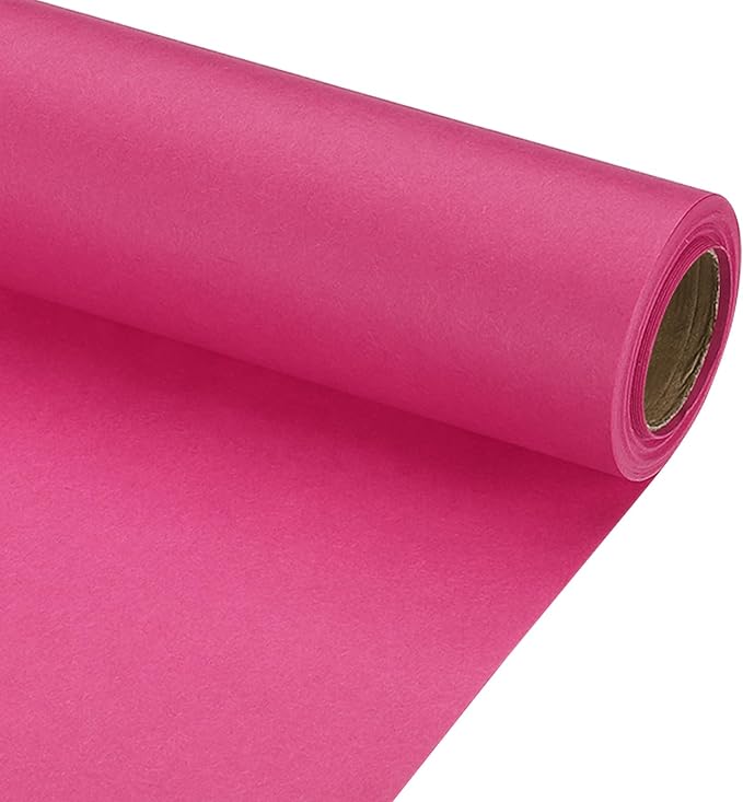 PATIKIL Wrapping Paper, 12" x 300"(25') 70 GSM Craft Paper Roll Kraft Packing Paper for Poster Bulletin Board, Gift Wrapping, Dark Pink